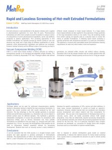 Scientific poster on screening of hot melt extrusion formulations