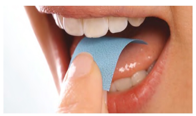 photo of Oral Thin Film tasted by a tongue
