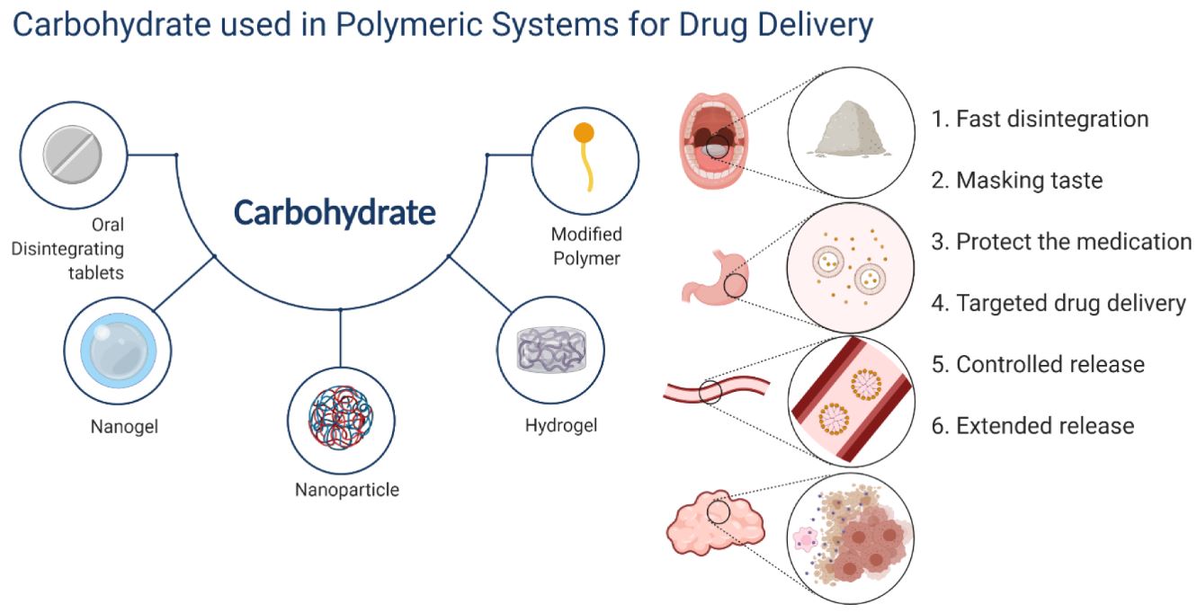 Carbohydrates Used in Polymeric Systems for Drug Delivery: From Structures to Applications