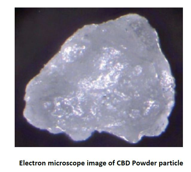 Electron microscope image of CBD Powder particle