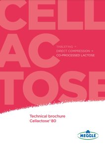Cellactose_MEGGLE’s co-processed lactose grades for direct compression
