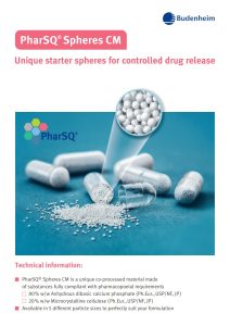 PharSQ® Spheres CM_Unique starter spheres for controlled drug release - by Budenheim_brochure