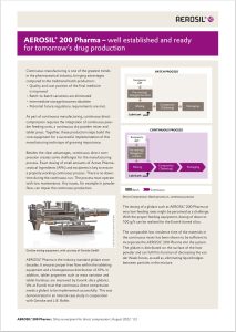 AEROSIL® 200 Pharma – well established and ready for tomorrow’s drug production by Evonik