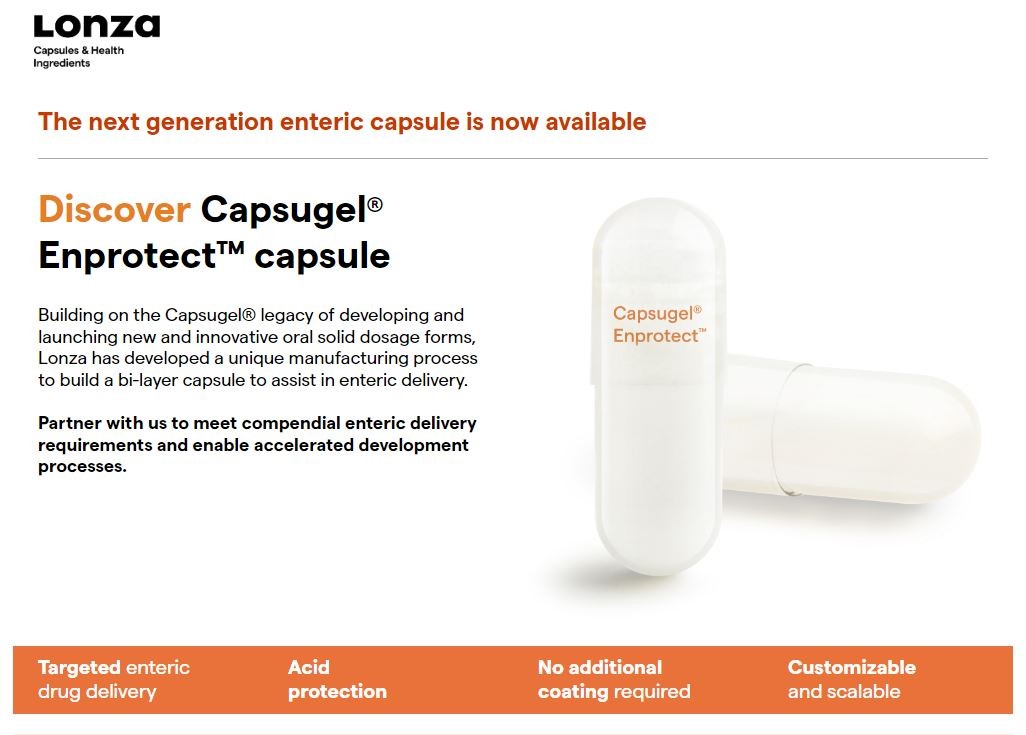 Capsugel® Enprotect™ capsule