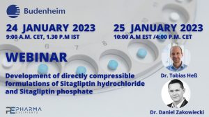 Budenheim Webinar Teaserbild_Development of directly compressible formulations of Sitagliptin hydrochloride and Sitagliptin phosphate