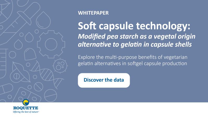 Soft capsule technology: modified pea starch as a vegetal origin alternative to gelatin in capsule shell