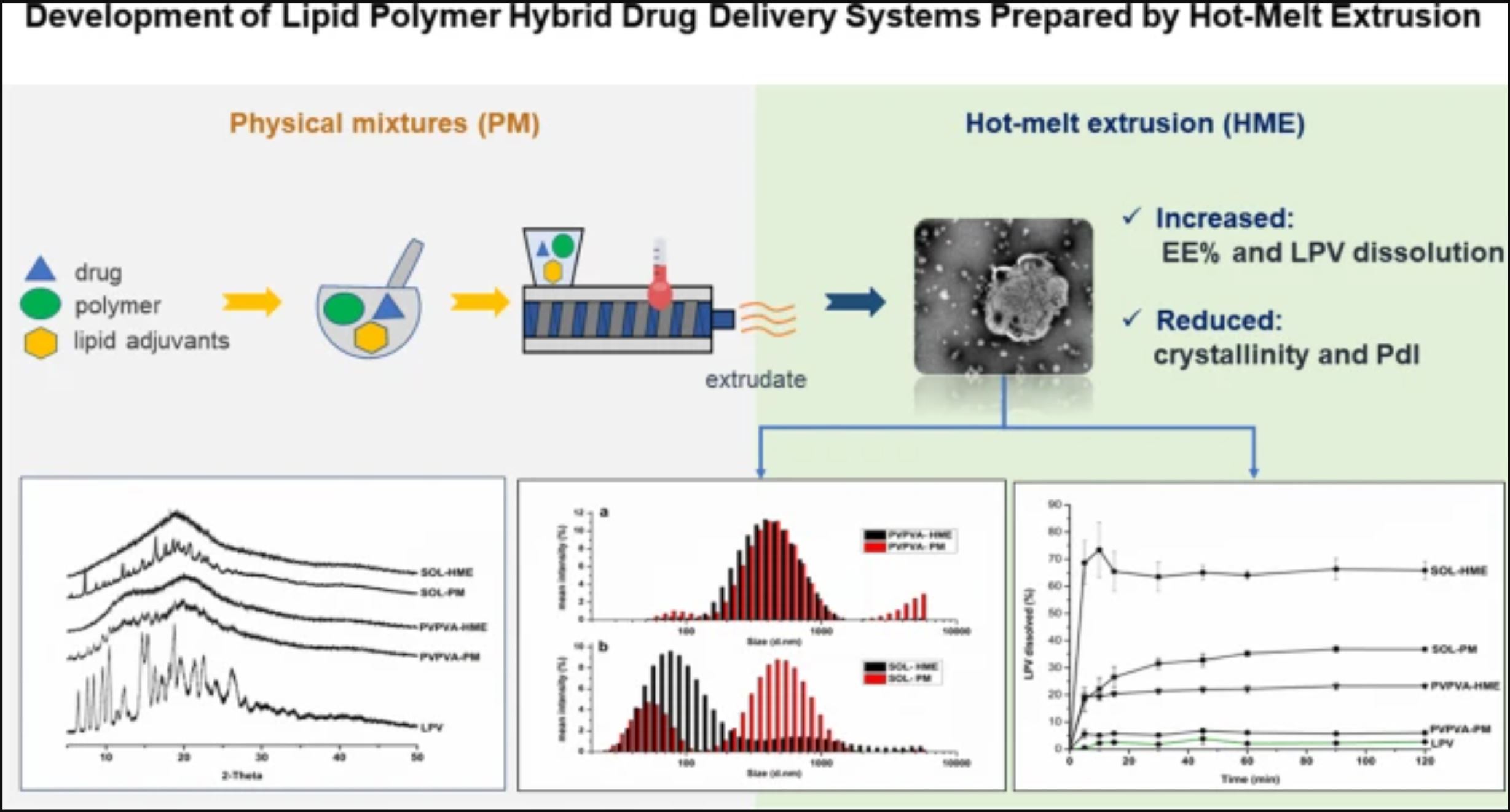 Development of Lipid Polymer Hybrid Drug Delivery Systems Prepared by Hot-Melt Extrusion