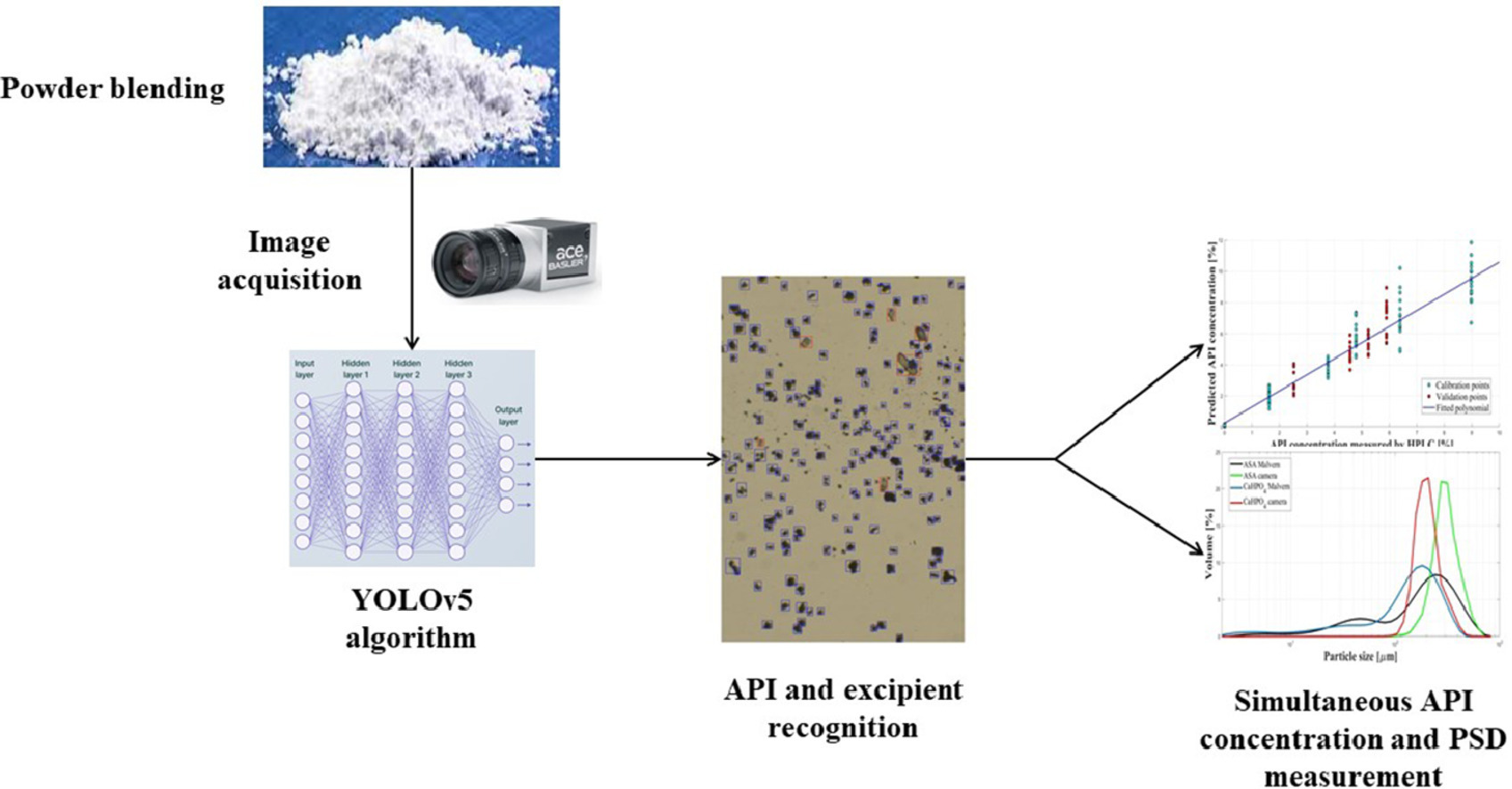Image-based simultaneous particle size distribution and