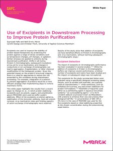 Use of Excipients in Downstream Processing to Improve Protein Purification