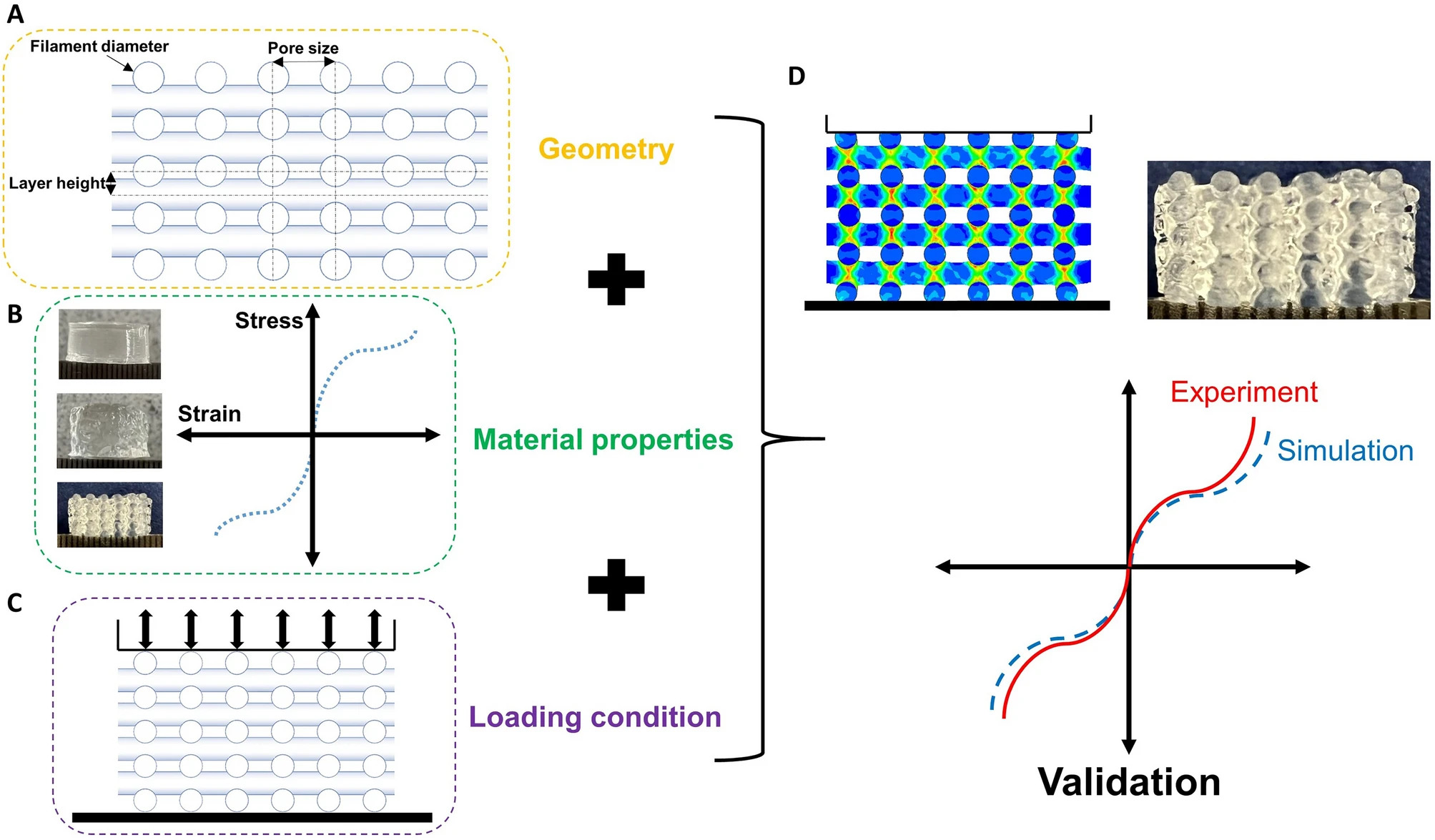 Predicting the hyperelastic properties of alginate-gelatin hydrogels and 3D bioprinted mesostructures