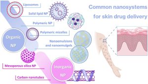 Figure 1. Schematic representation of common nanosystem categories for skin drug delivery (produced with Biorender).