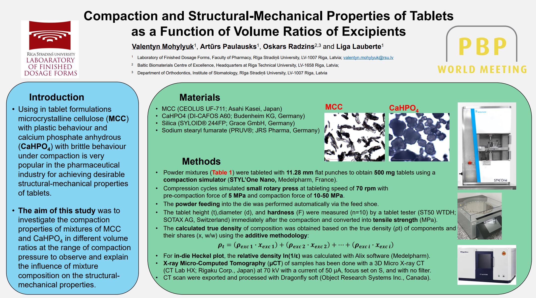 Compaction and Structural-Mechanical Properties of Tablets as a Function of Volume Ratios of Excipients