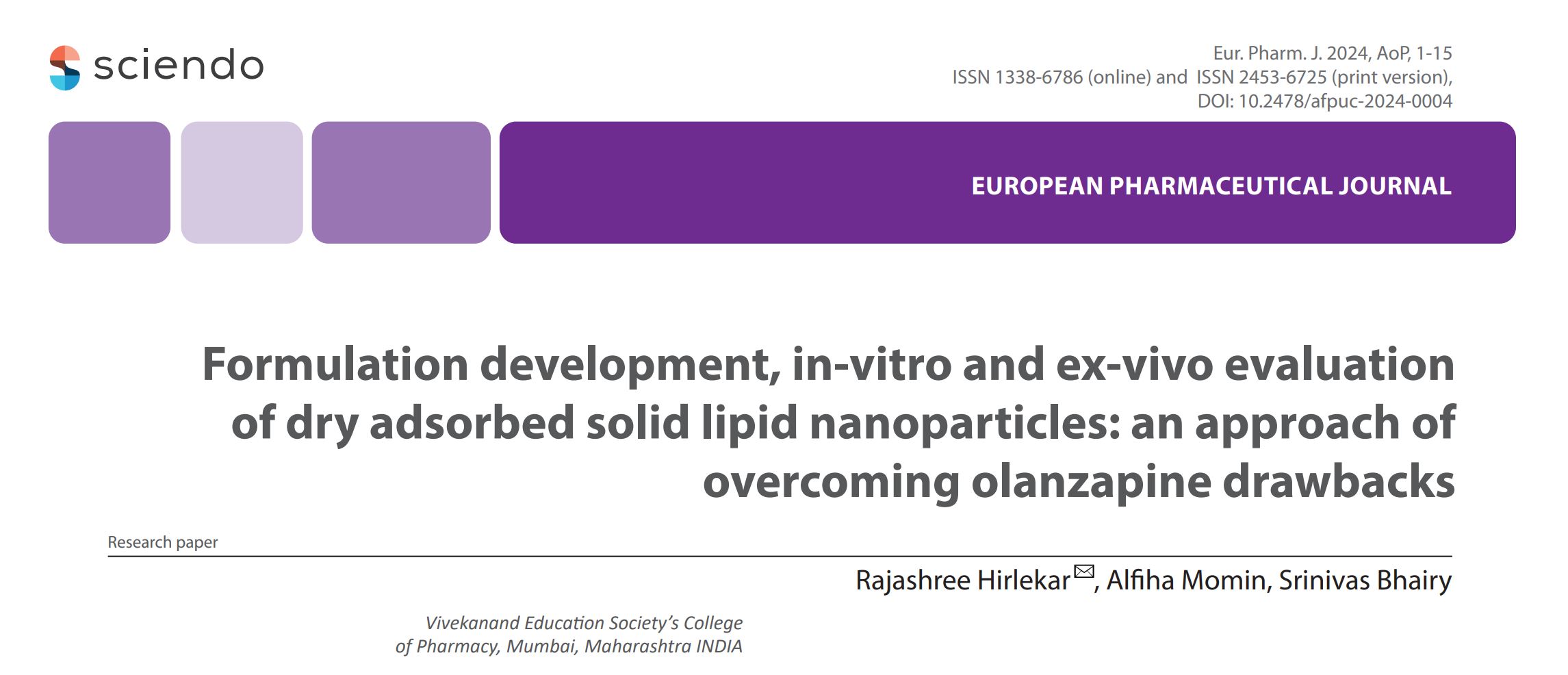 Formulation development, in-vitro and ex-vivo evaluation of dry adsorbed solid lipid nanoparticles