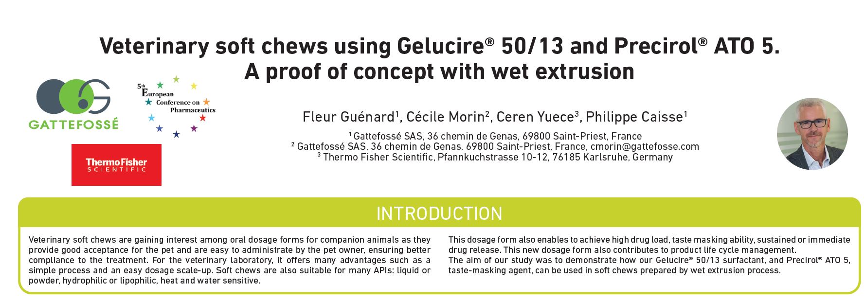 Veterinary soft chews using Gelucire® 50/13 and Precirol® ATO 5.