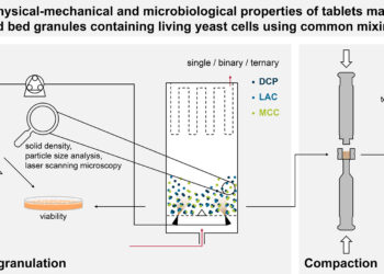 Modeling of physical-mechanical and microbiological properties of tablets made of complex fluidized bed granules containing living yeast cells using common mixing rules