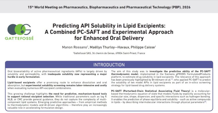 Predicting API Solubility in Lipid Excipients