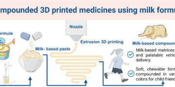 Semi-solid extrusion 3D printing of milk formula-based paediatric chewable dosage forms