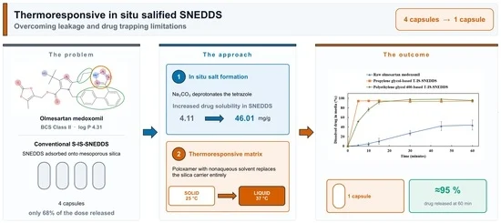 A Thermoresponsive In Situ Salified Self-Nanoemulsifying Drug Delivery System of Olmesartan Medoxomil