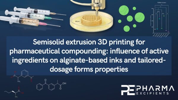 Semisolid extrusion 3D printing for pharmaceutical compounding influence of active ingredients on alginate-based inks and tailored-dosage forms properties